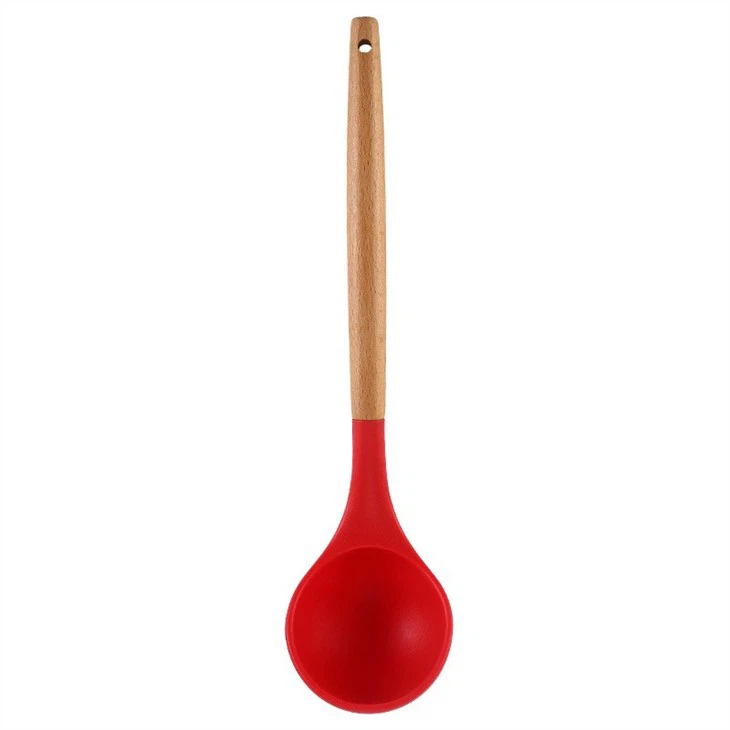Silicone Ladle Set With Wood Handle